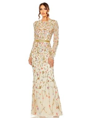 Rare Mac Duggal Fully Embellished Evening Gown – Size 16